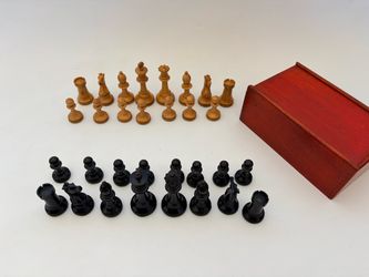 Wood Chess Set NOT Complete Pieces Vintage Staunton Style Pattern