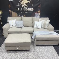 Sectional/couch/sofa, Beige, 90x72, Brand: Ashley Furniture, Delivery Available 
