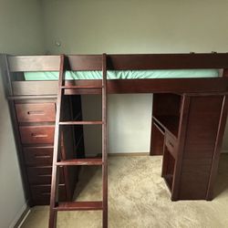 Twin Bed With Desk