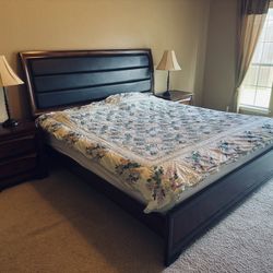 Moving Sale! King Size Bed With 2 Matching Nightstands 