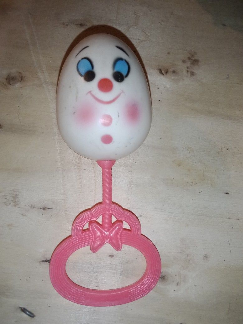 Vintage Baby Rattler Egghead 1970s