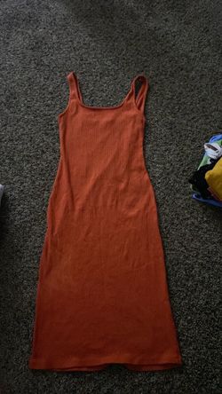 Orange Ambiance Dress. Size L. Does have a small bleach stain on bottom. Figured someone could work their magic with it😊