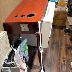 Salon Wall Mount dual Barber Stations, Dual Salon Stations for Hair Stylist, Hair Styling Equipement Set with a Storage Cabinet, 2 Drawers and 2 wall 