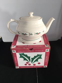 Longaberger Holly Tea Pot # 31615 retired