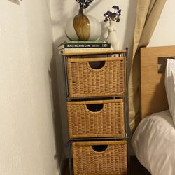 Wicker/rattan Drawers/nightstand/ Storage 