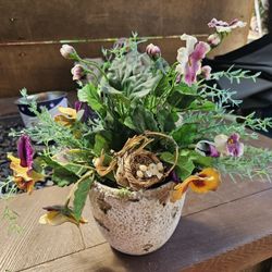 Faux Flower Pot Decor 