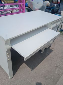 White dresser with pull out desk / mirror and small dresser