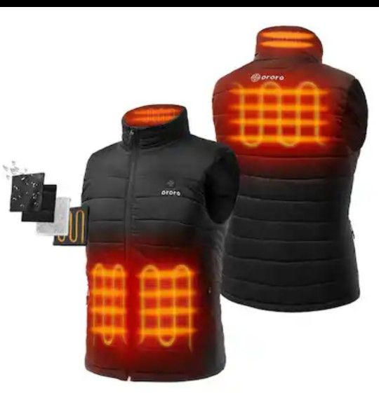 Heated Vest, XL, Battery, Charger, Black