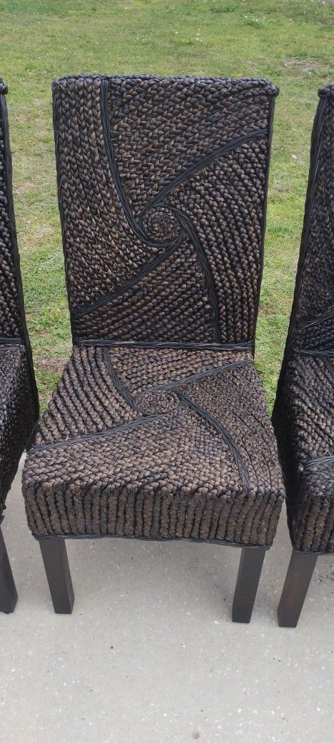 6 Pier One Seagrass Dining Chairs