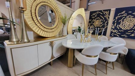 New arrival!!  Bone & Gold Console Cabinet By ART MAx