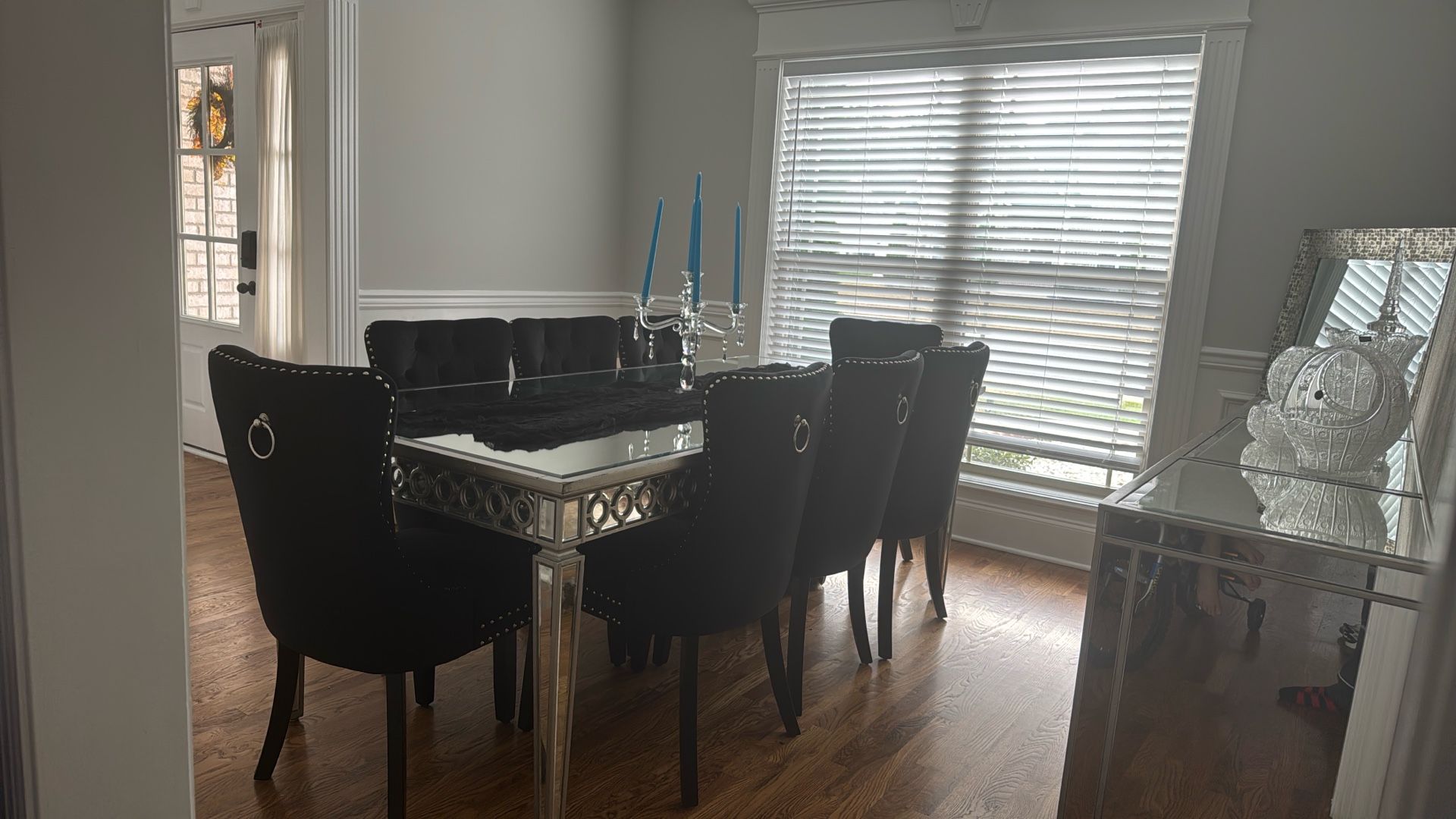 Z Gallery Dining Table With 8 Chairs And Cabinets