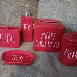 Rae Dunn Christmas Bathroom Decor