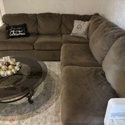 Moving Sale, Large Brown L Shape Couch 