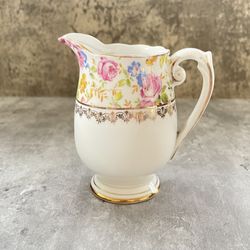 Vtg Roslyn Fine Bone China England Creamer Floral Gold Trim Royal Albert c1946
