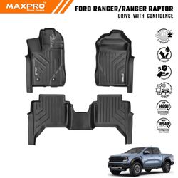 2024–2026 Ford Ranger Raptor Floor Mats – Custom Fit All-Weather TPE Liners, Front & Rear
