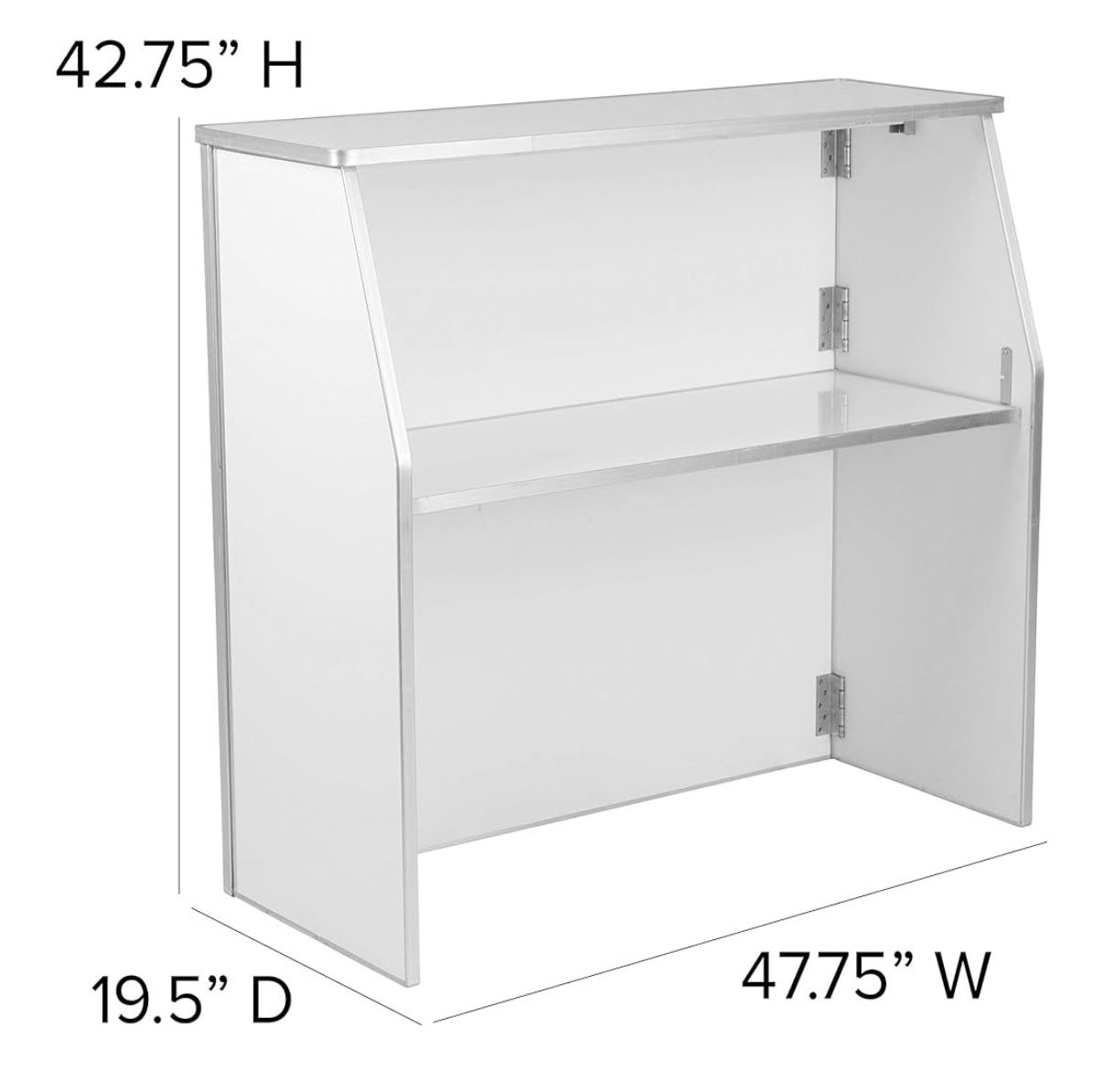 4' Folding Portable Event Bar with Top and Middle Shelves