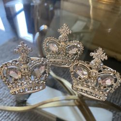 Blinged Out Crown Napkin Rings 3 Total 