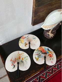 Three vintage Japanese fans