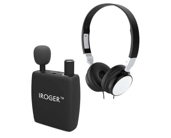Iroger Hearing Amplifier Rechargeable Hearing Device with Standard Headphone Personal Sound Amplifier PSAP for Ears,Seniors,Directional Microphone  