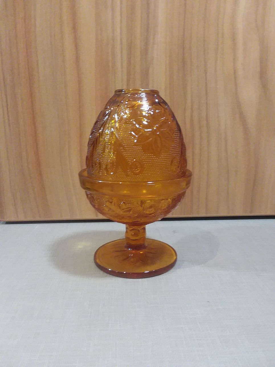 Vintage Amber Fairy Lamp Votive Candle Holder