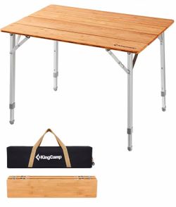 KingCamp Bamboo Folding Camping Table Mesa de camping plegable de bambú KingCamp