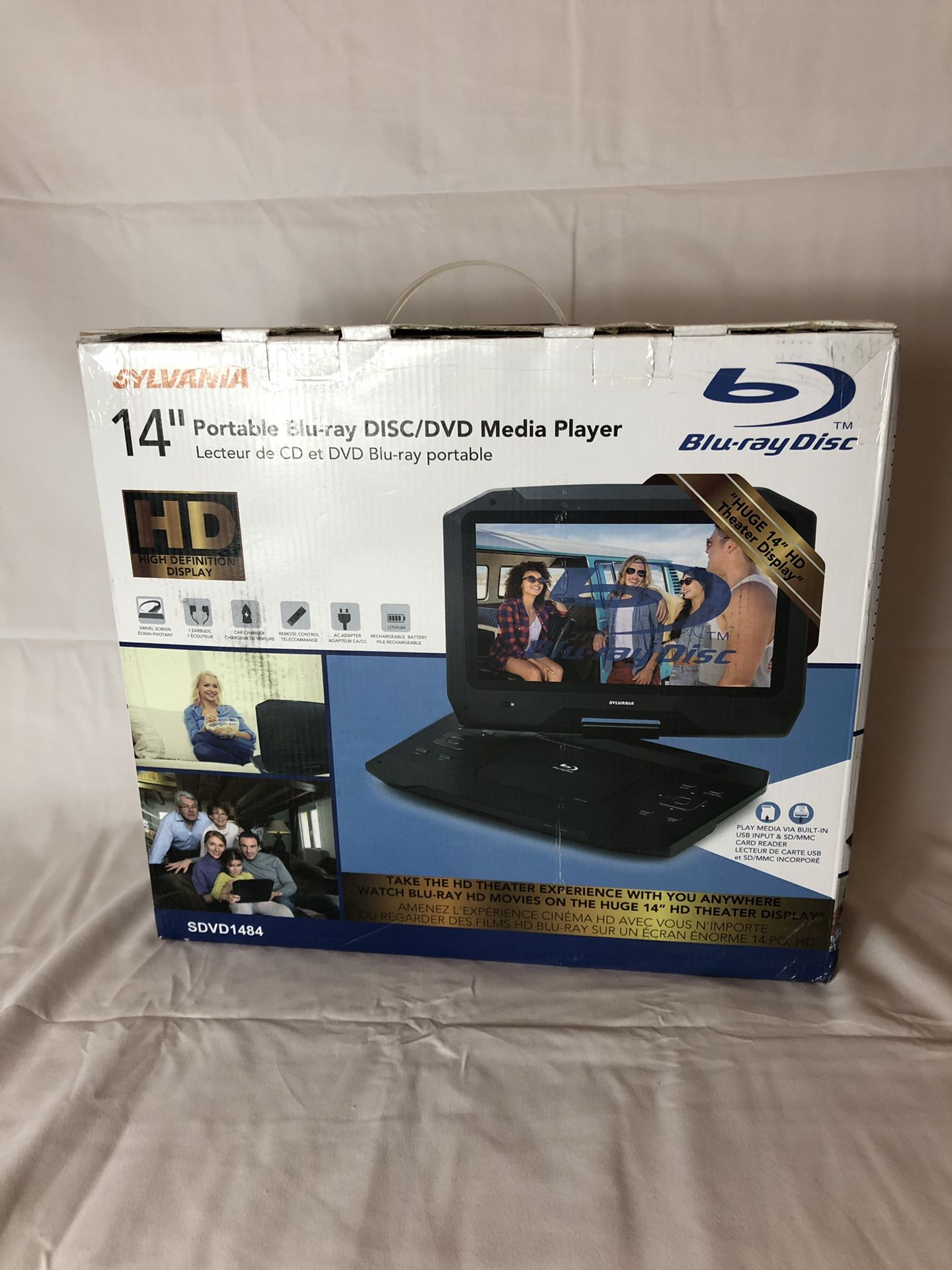 Arthur Conan Doyle Medisch Auto SYLVANIA 14" HD Portable Blu-ray Disc/DVD Media Player *NEW* SDVD1484 -  Swivel Screen for Sale in La Porte, TX - OfferUp