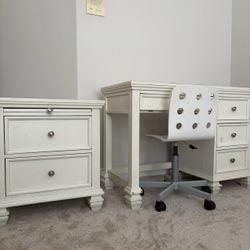 Solid Wood Kids Desk, Nightstand & Chair Set - Perfect DIY Restoration Project