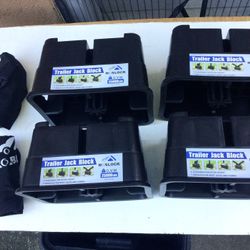 ( 4 Pieces ) ROBLOCK Trailer Jack Block, RV Camper Stabilizer Blocks With 2 Bags  25000LBS