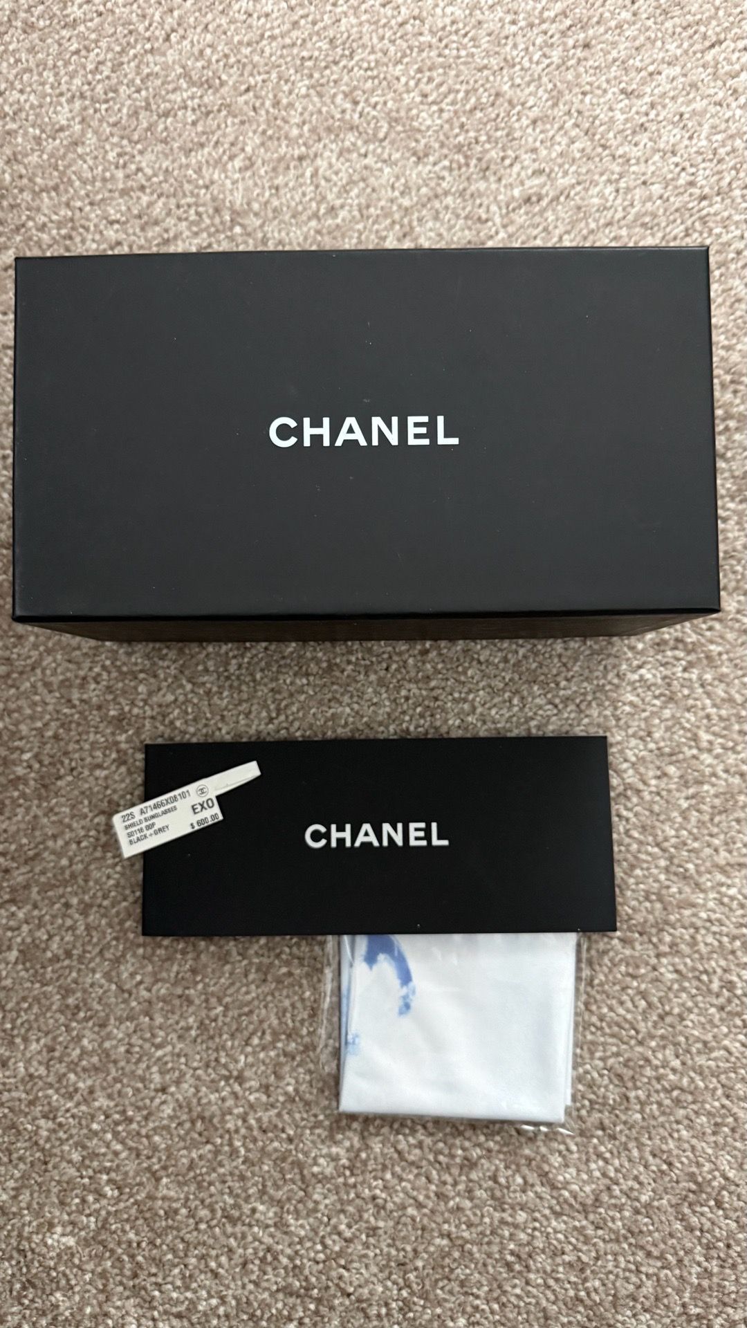 Authentic Chanel Empty Storage Gift Box w Booklet 7.25”x4”x3”