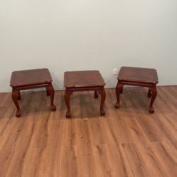 3 Matching Wood Tables With Claw Feet