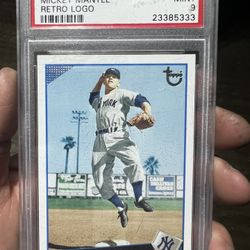 2009 Topps Target Mickey Mantle Retro Logo Mint 9