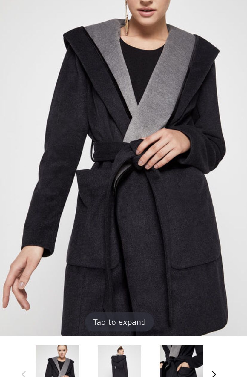 BCBGeneration Shawl-Collar Hooded Wrap Coat for Sale in