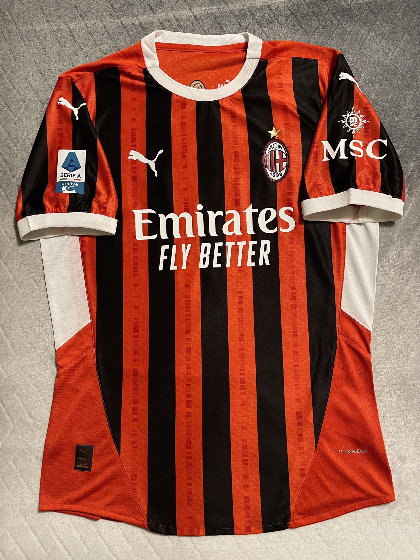 AC Milan (2024/25 Home, Serie A Edition Jersey) Name: Gimenez 7, Size: Small