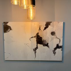 Extra Large Abstract Canvas Wall Art 60” x 40” – Modern Neutral Painting