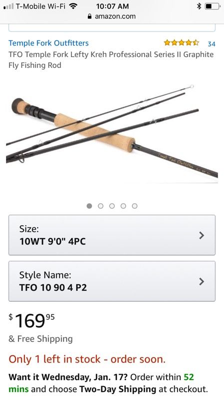 Saltwater freshwater fly fishing rod TFO 10 wt 4 piece travel rod new