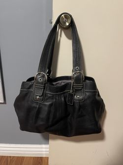 real leather coach bag