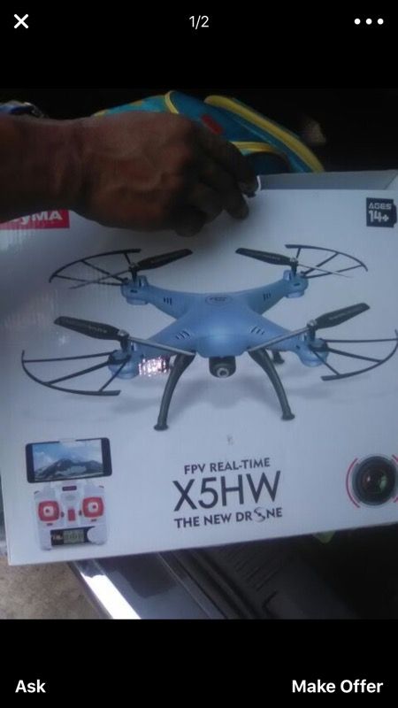 I want a drone something like this to fly around that lets you see off your phone check on my profile for trade if you have one