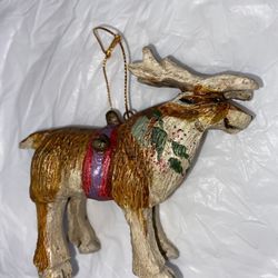 Vtg House of Hatten Denise Calla Enchanted Forest Santas Reindeer Xmas Ornament