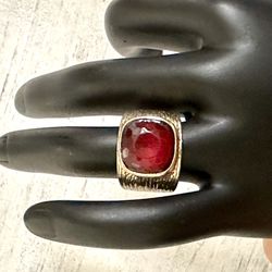 Red And Gold Tone Ring 