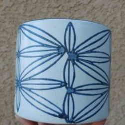 6"inches Blue Ceramic Pot $5