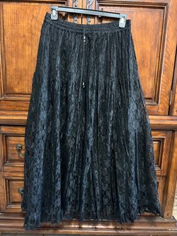 SHANI Black Lace Maxi Skirt – Free Size – Boho / Gothic
