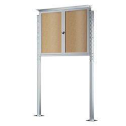 Outdoor Locking Cork Bulletin Board with Posts
