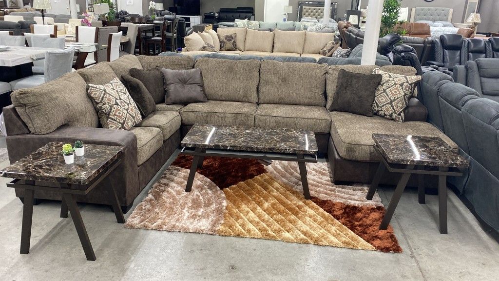 Ashley 91302 Abalone Sectional HOUSTON ONLY 54 Down Payment 1699