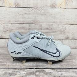 Nike React Hyperdiamond 4 Elite Softball Cleats Wolf Grey CZ5917-004 Womens