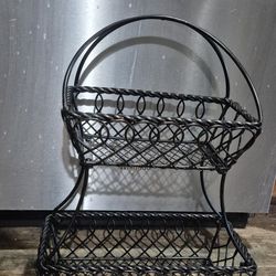 Steel 2-Tier  Fruit Or Snack Basket Display Rack
