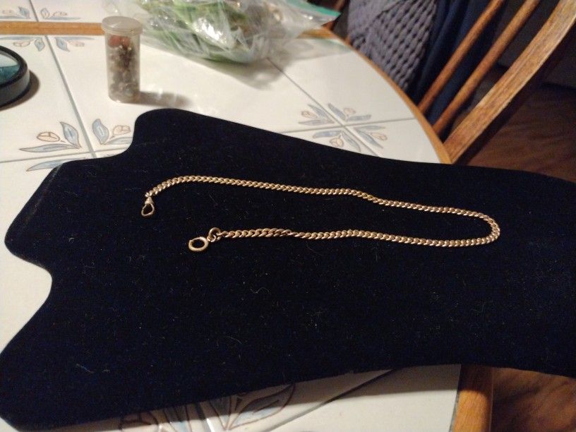 Vtg Keene 12k GF Pocket Watch Chain