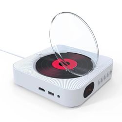 Hefilesy Portable CD Player With Dual Speakers Bluetooth Playback DVD Player With Speakers Reproductor De DVD blue