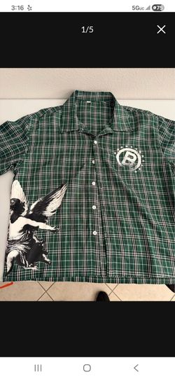 Custom Green Flannel  W Printed Designs Mens M