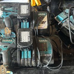 Impact Driver And Drill Set, 2 4.0 Batteries With Chargers And A Corded Planer