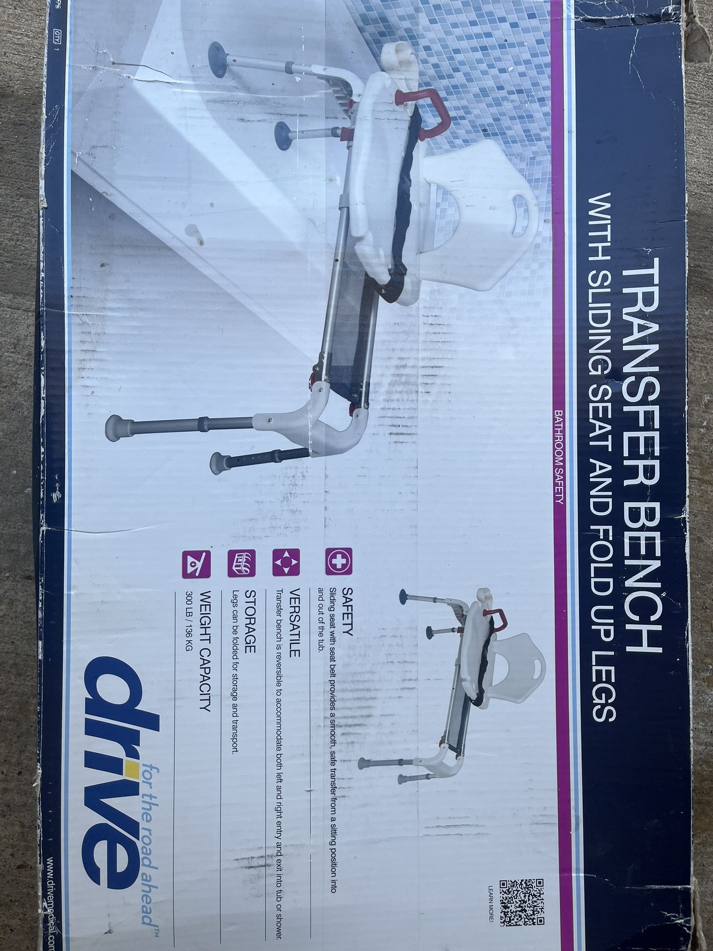 New In Box. Transfer Bench With Sliding Seat